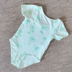 Zara Mint Green Palm Print Bodysuit